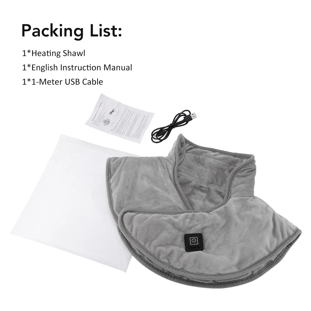 Almohadilla eléctrica para hombros y cuello, envoltura cervical, 3 niveles de compresión térmica, chal para mantener la espalda y los hombros calientes en invierno.