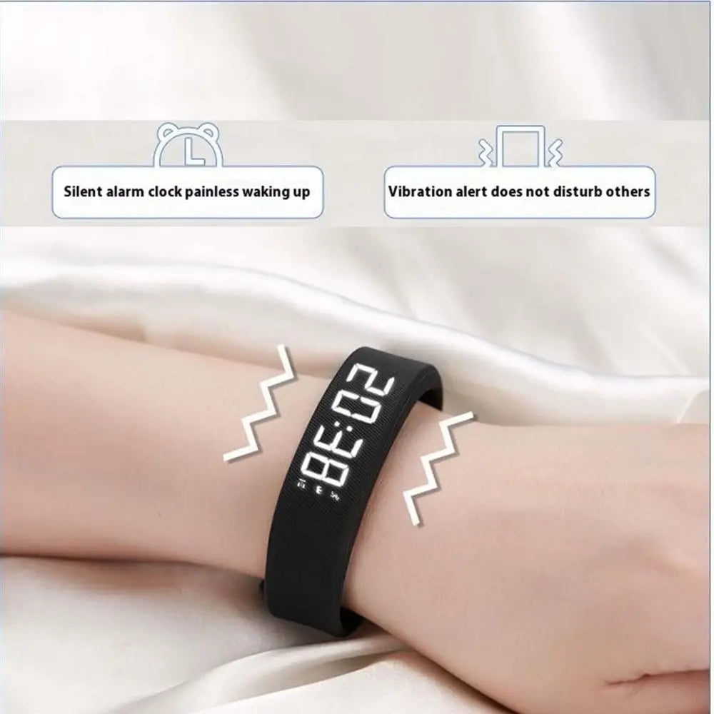 Reloj Deportivo Minimalista – Podómetro y Alarma con Vibración (Resistente al Agua)