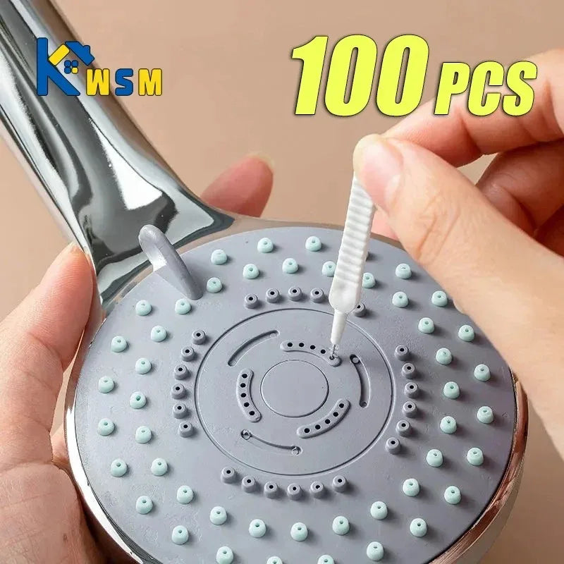 Cepillo de limpieza para ducha (10-100 unidades), cepillo de microfibra de nailon para baño, boquilla antibloqueo, herramientas de limpieza, accesorios de baño