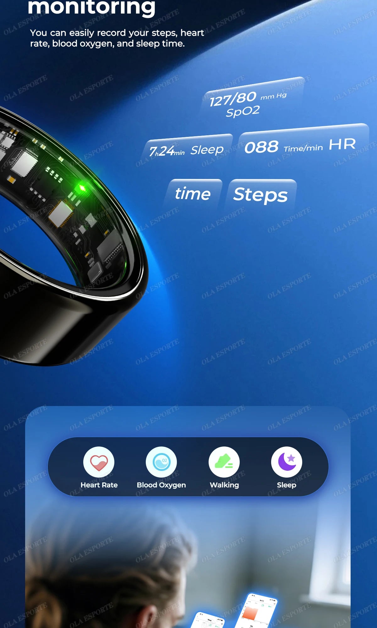Anillo Inteligente R09 - Monitor de Salud y Sueño