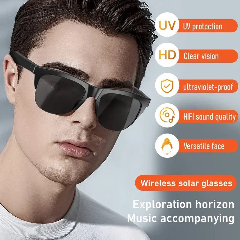Lentes de Sol Inteligentes Audio Bluetooth V5.3 – Sonido Abierto, Llamadas y Protección UV