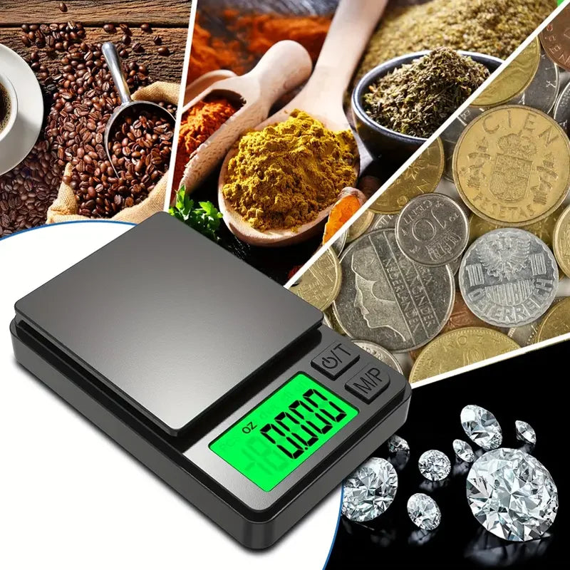 Báscula Digital de Alta Precisión (0.1g - 1000g) – Compacta y Portátil