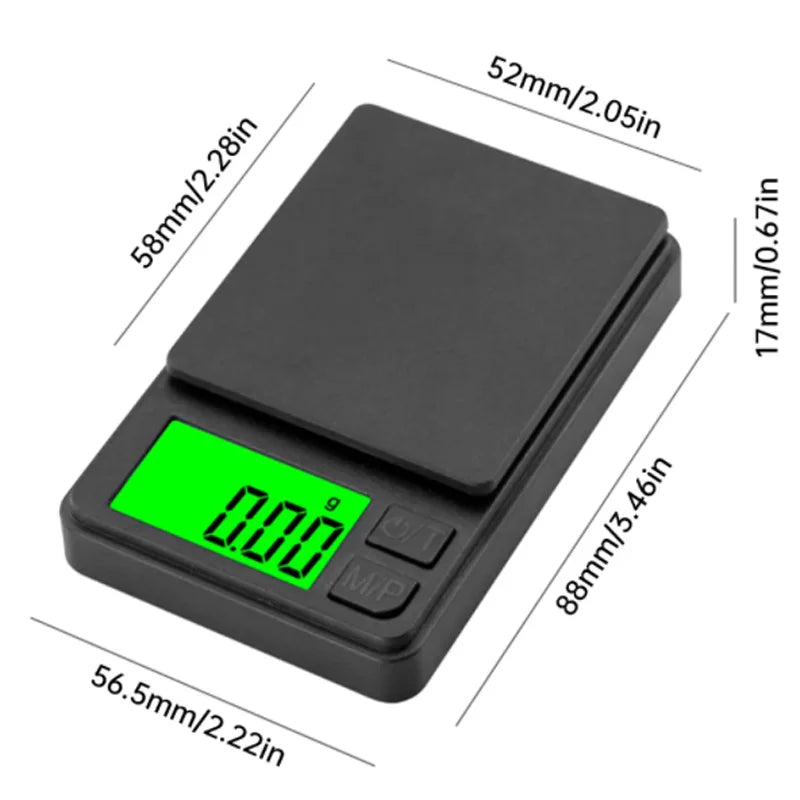 Báscula Digital de Alta Precisión (0.1g - 1000g) – Compacta y Portátil