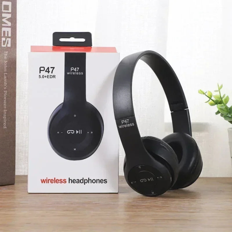 Audífonos Inalámbricos P47 – Bluetooth 5.0 con Radio FM y Ranura SD