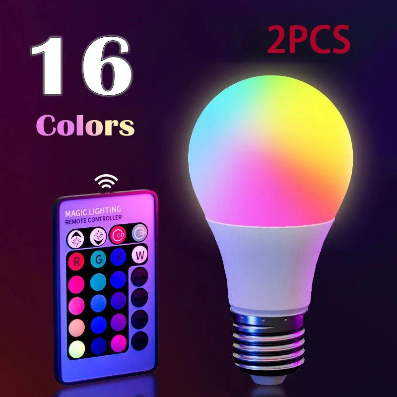 Bombilla LED RGB multicolor de 16 colores