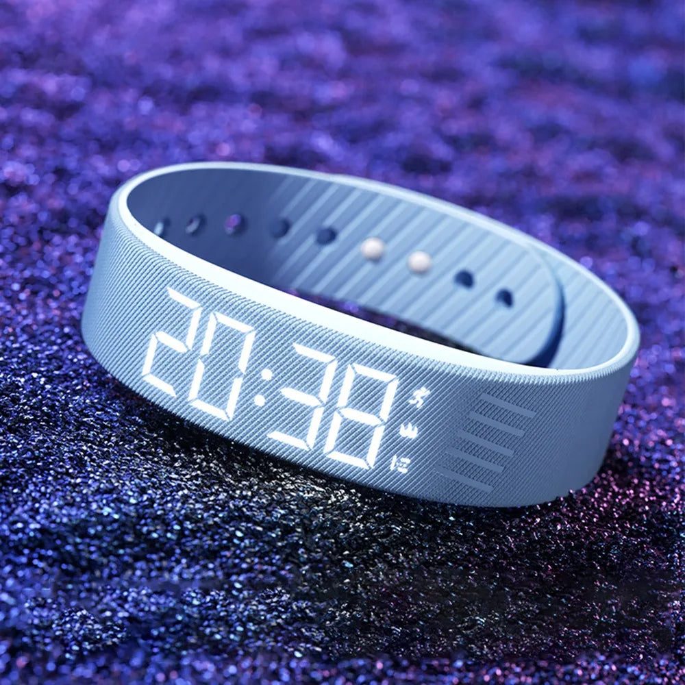 Reloj Deportivo Minimalista – Podómetro y Alarma con Vibración (Resistente al Agua)