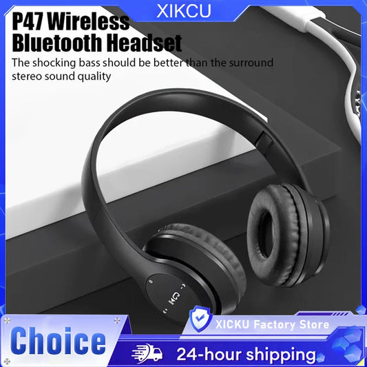 Audífonos Inalámbricos P47 – Bluetooth 5.0 con Radio FM y Ranura SD