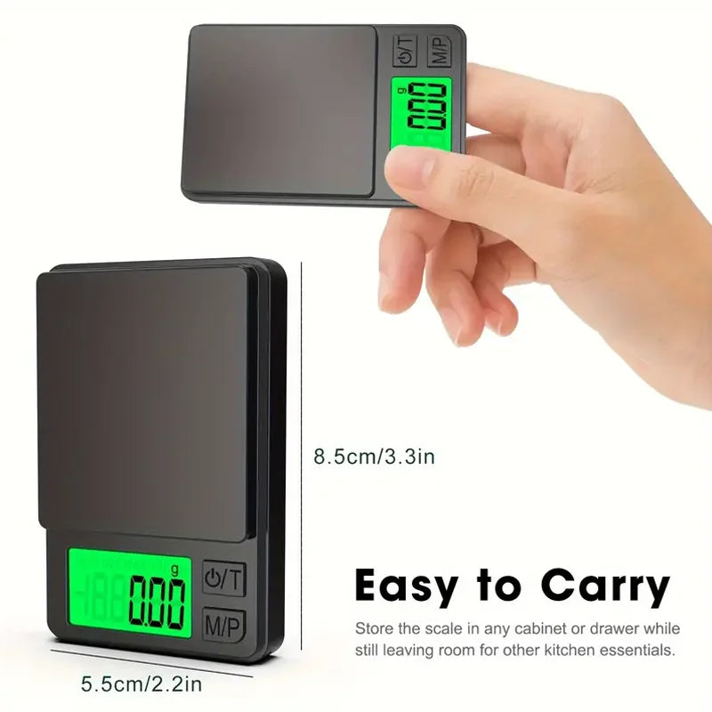 Báscula Digital de Alta Precisión (0.1g - 1000g) – Compacta y Portátil
