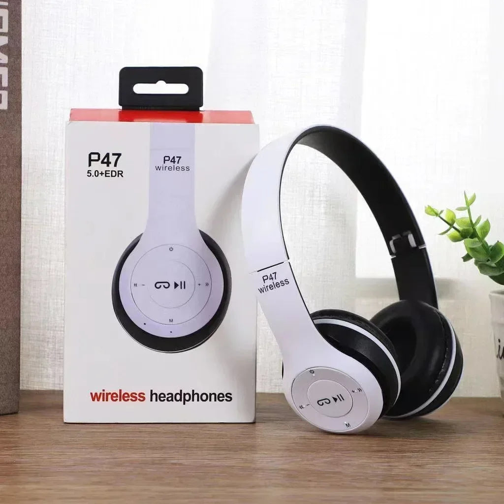 Audífonos Inalámbricos P47 – Bluetooth 5.0 con Radio FM y Ranura SD