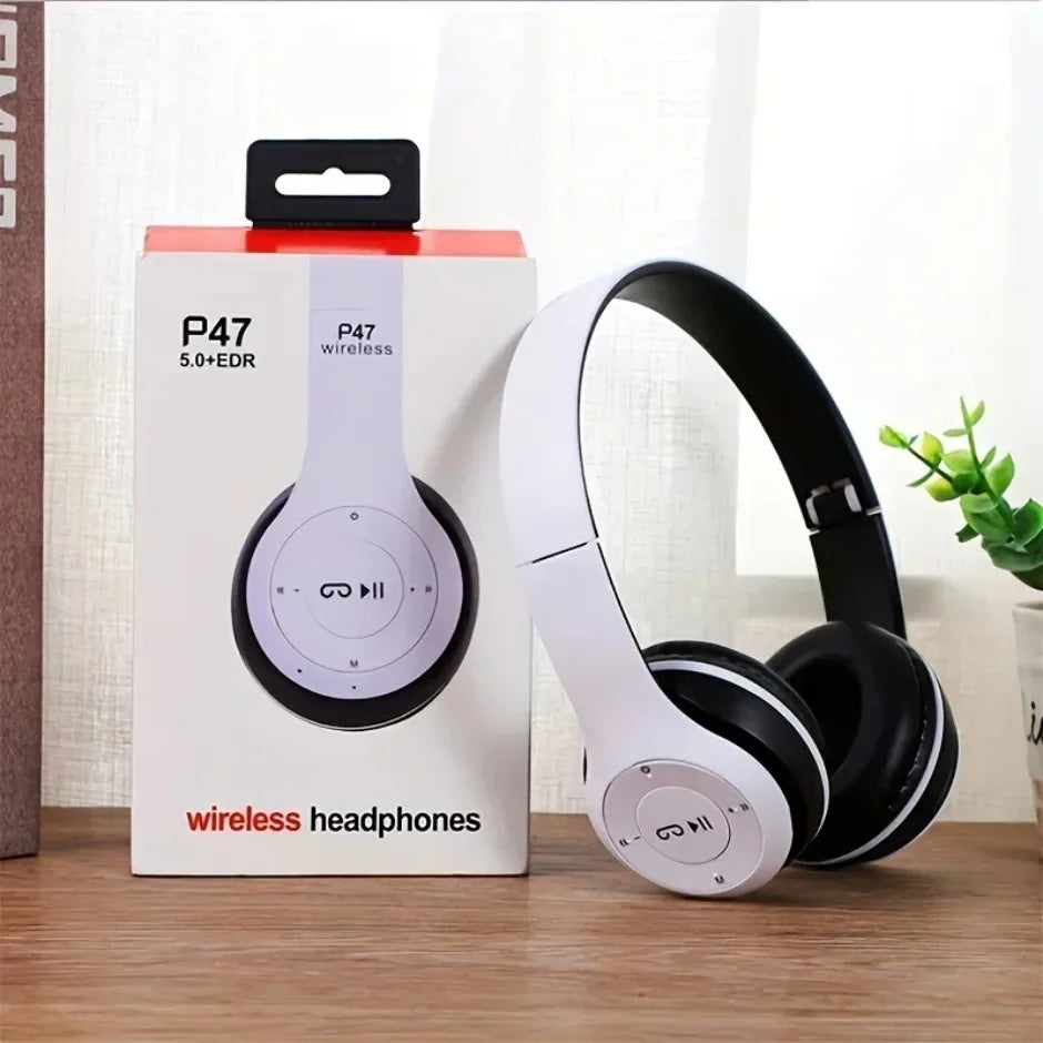 Audífonos Inalámbricos P47 – Bluetooth 5.0 con Radio FM y Ranura SD