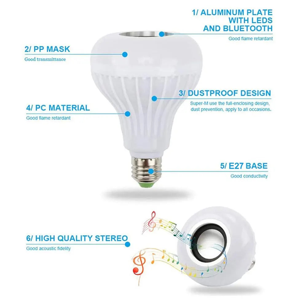 Bombilla LED con Altavoz Bluetooth