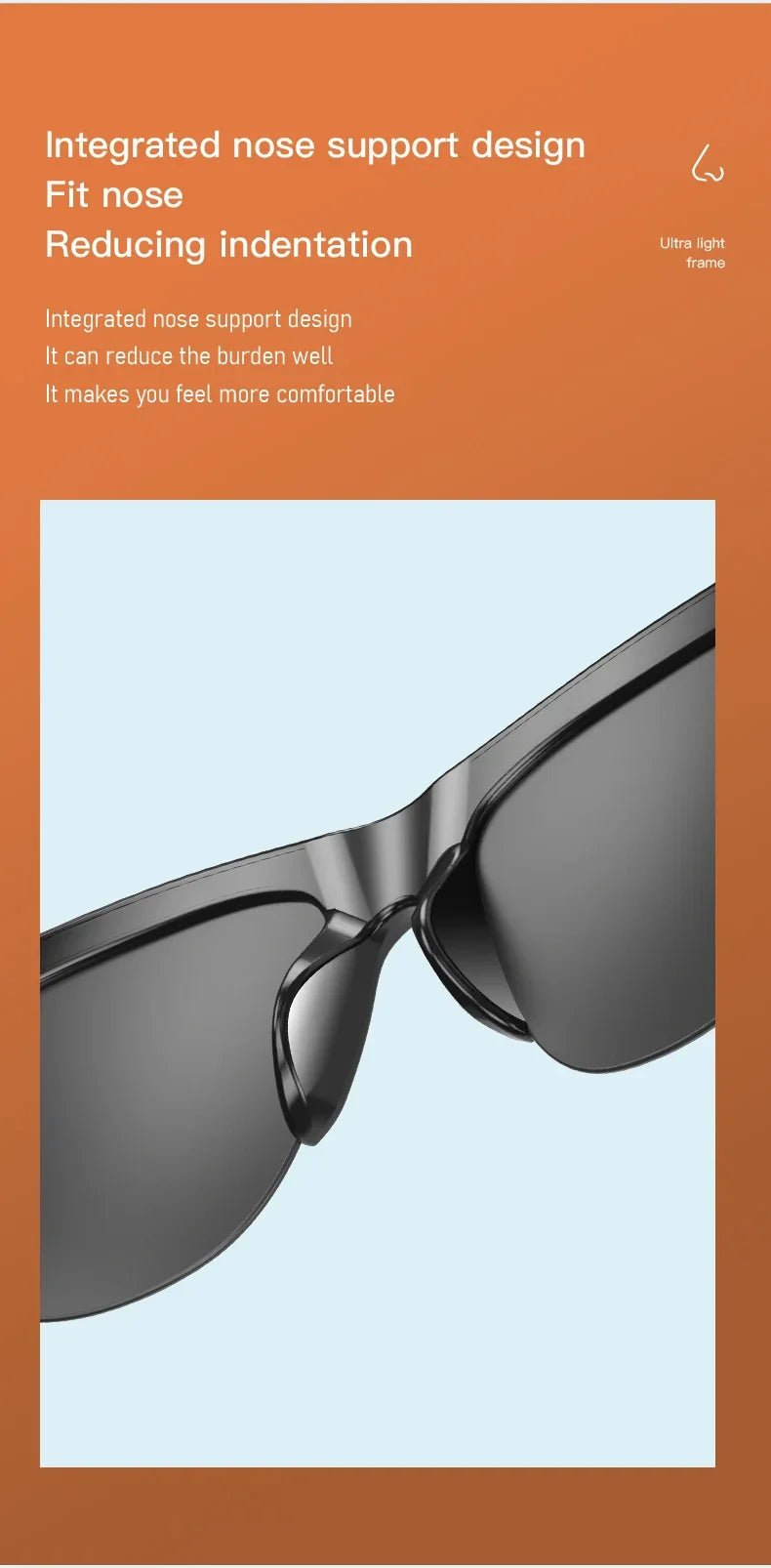 Lentes de Sol Inteligentes Audio Bluetooth V5.3 – Sonido Abierto, Llamadas y Protección UV