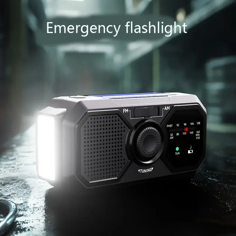Radio de Emergencia 4 en 1 - Carga Solar y Dinamo
