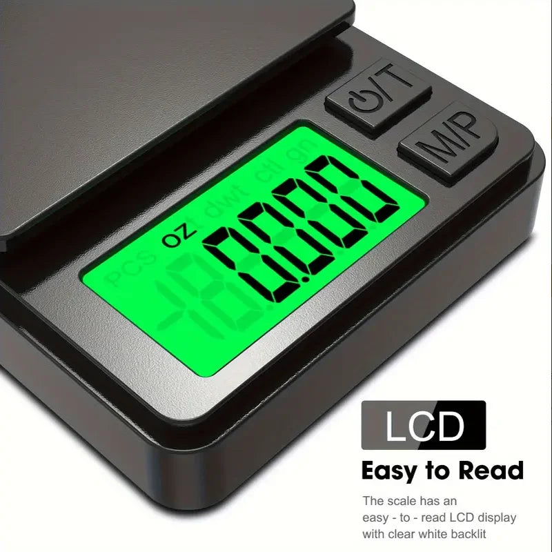 Báscula Digital de Alta Precisión (0.1g - 1000g) – Compacta y Portátil