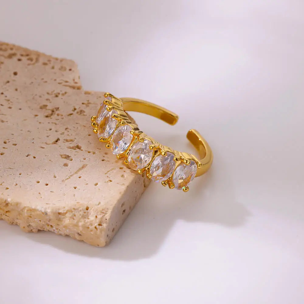 Anillos geométricos de circonita para mujer