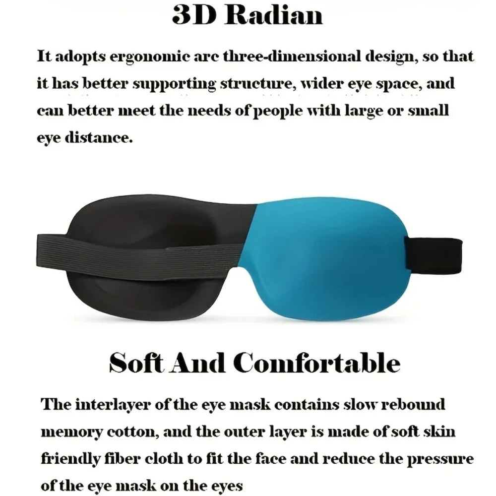 Antifaz para Dormir 3D de Memory Foam – Bloqueo Total de Luz y Confort Premium
