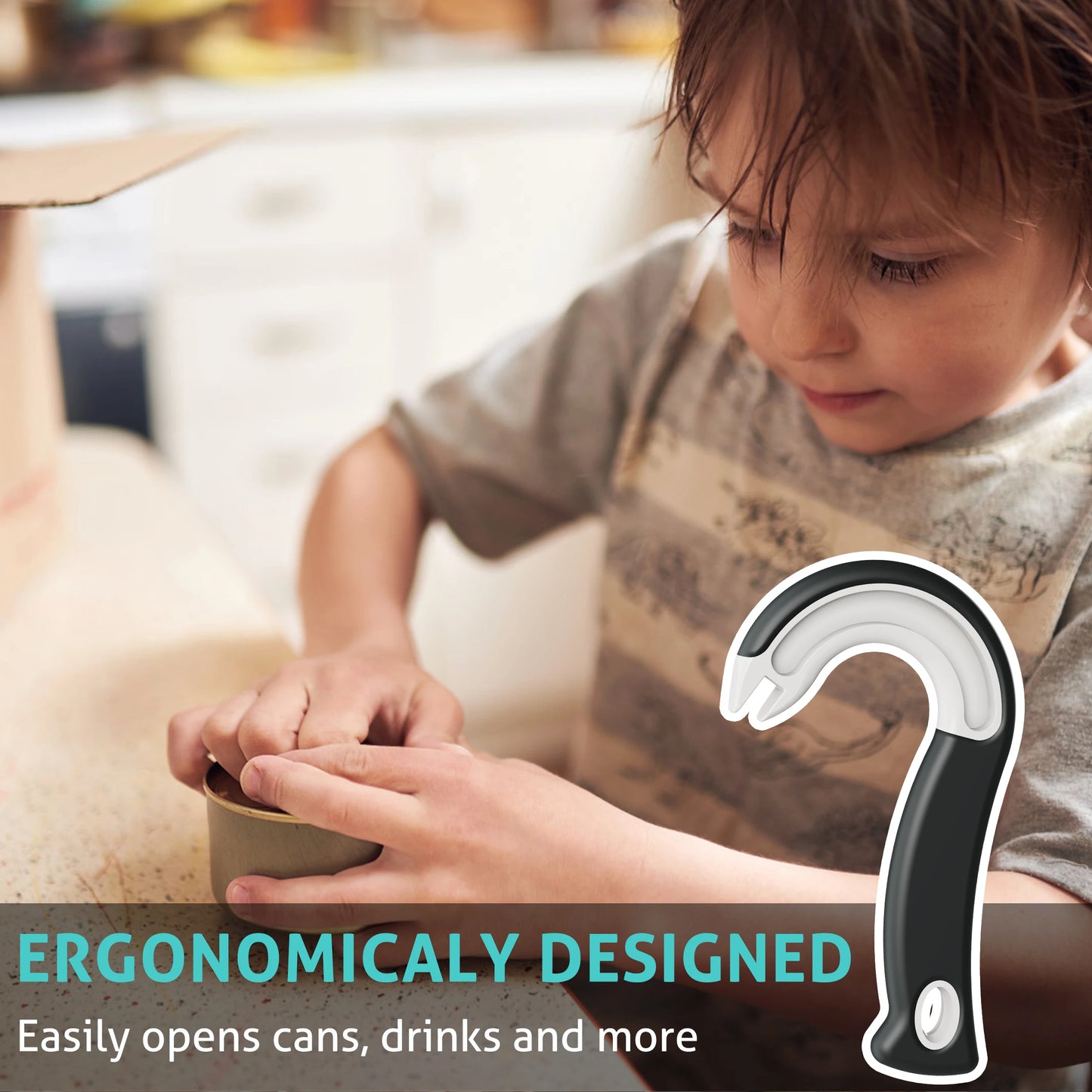 Abridor Ergonómico de Latas de Anillo – Abre Todo sin Esfuerzo ni Daños