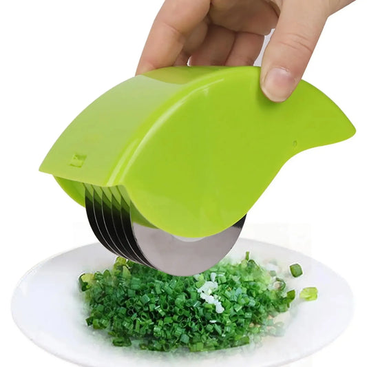 Picador de Verduras de Rodillo – 6 Cuchillas de Acero Inoxidable para Hierbas y Vegetales