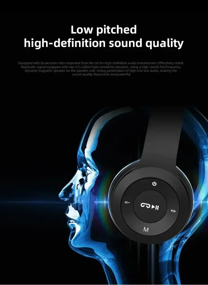Audífonos Inalámbricos P47 – Bluetooth 5.0 con Radio FM y Ranura SD