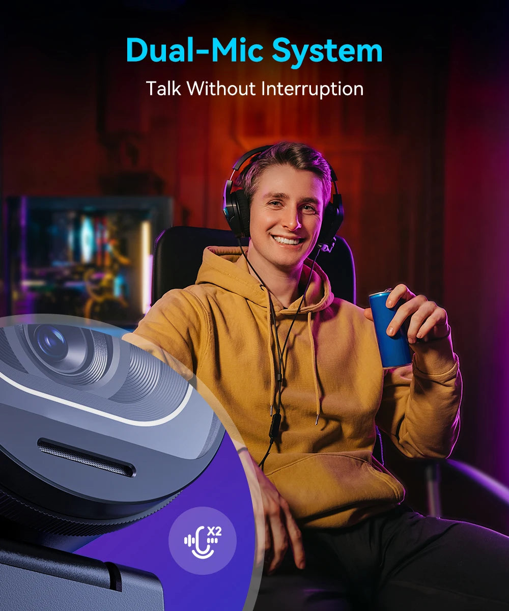 Webcam 4K Ultra HD EMEET S600 – Streaming Profesional a 60FPS y Enfoque Automático