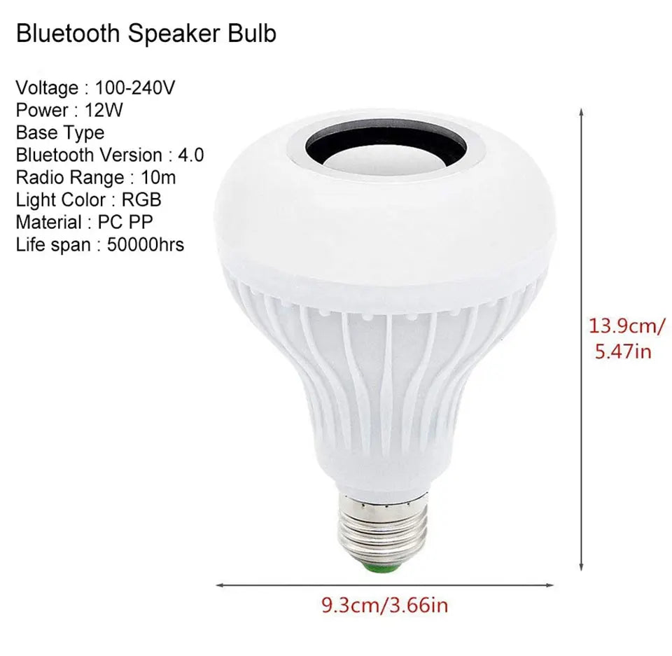 Bombilla LED con Altavoz Bluetooth
