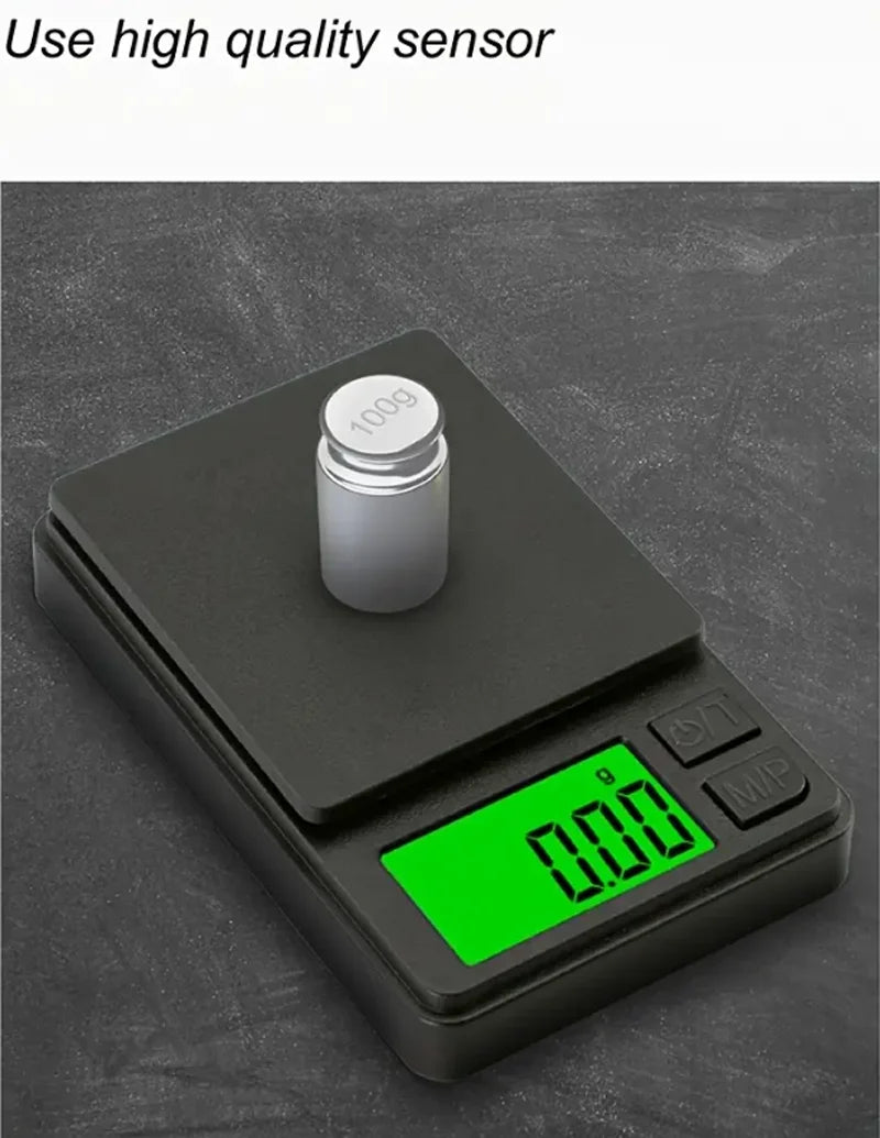 Báscula Digital de Alta Precisión (0.1g - 1000g) – Compacta y Portátil