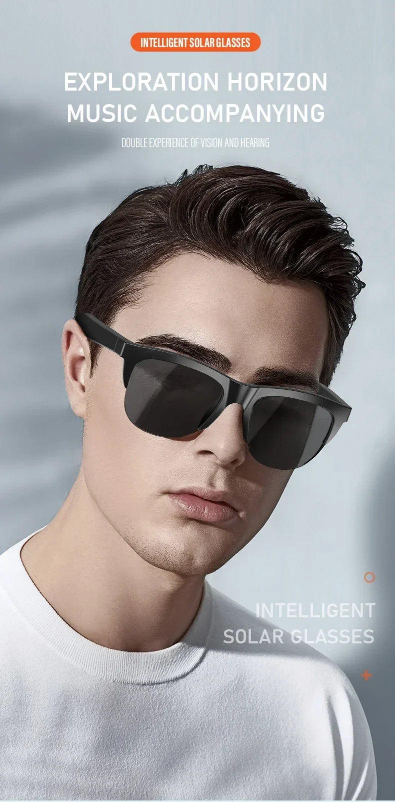 Lentes de Sol Inteligentes Audio Bluetooth V5.3 – Sonido Abierto, Llamadas y Protección UV