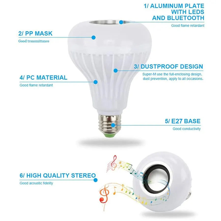 Bombilla LED con Altavoz Bluetooth