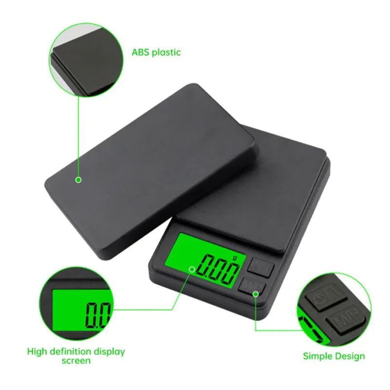 Báscula Digital de Alta Precisión (0.1g - 1000g) – Compacta y Portátil