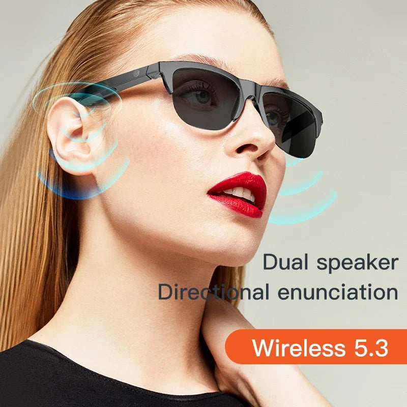 Lentes de Sol Inteligentes Audio Bluetooth V5.3 – Sonido Abierto, Llamadas y Protección UV