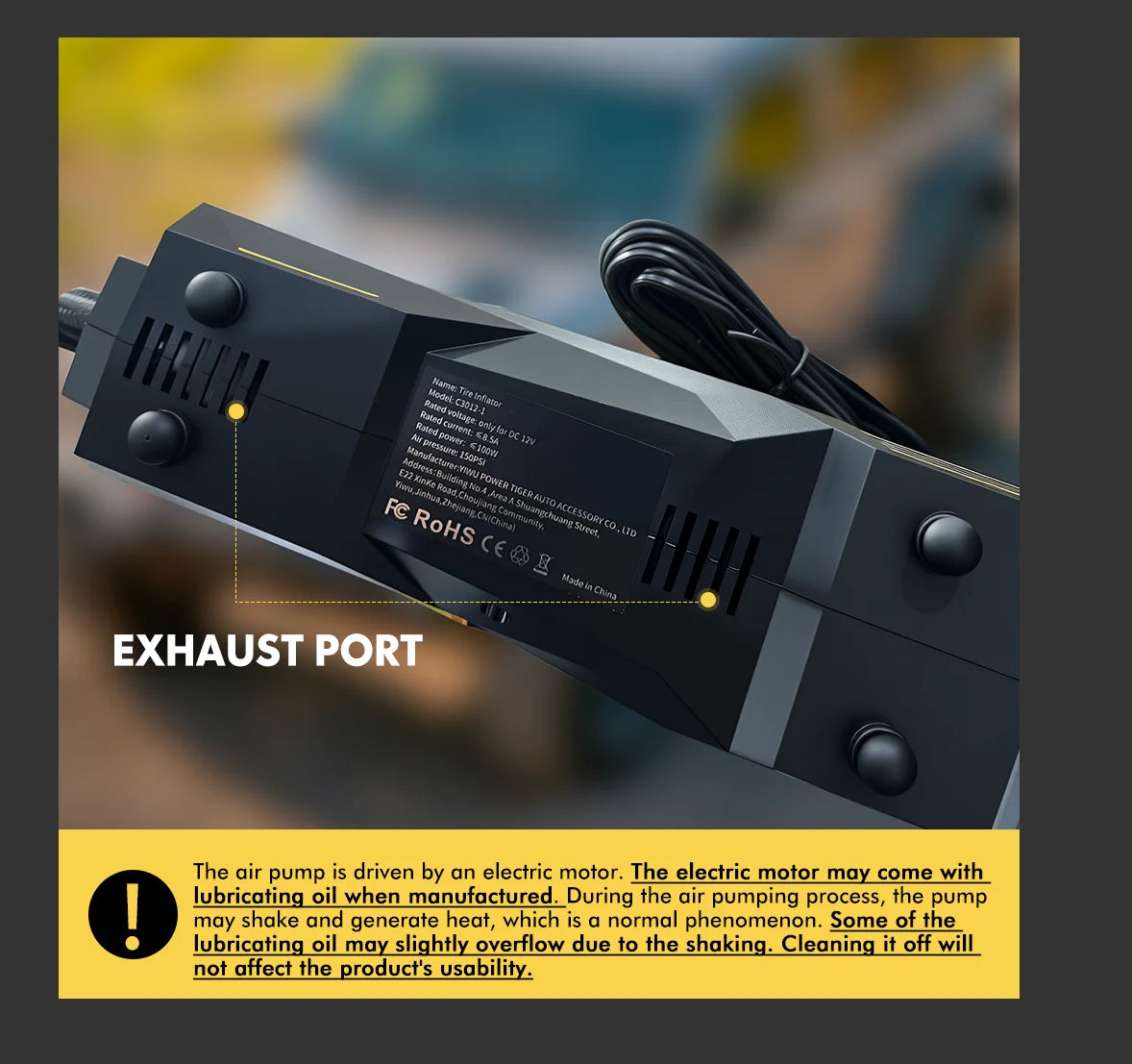 Bomba de aire portátil con cable para coche, mejorada, 12 V, 150 PSI, inflador eléctrico de neumáticos, bomba para motocicleta, bicicleta, pelota, luz LED