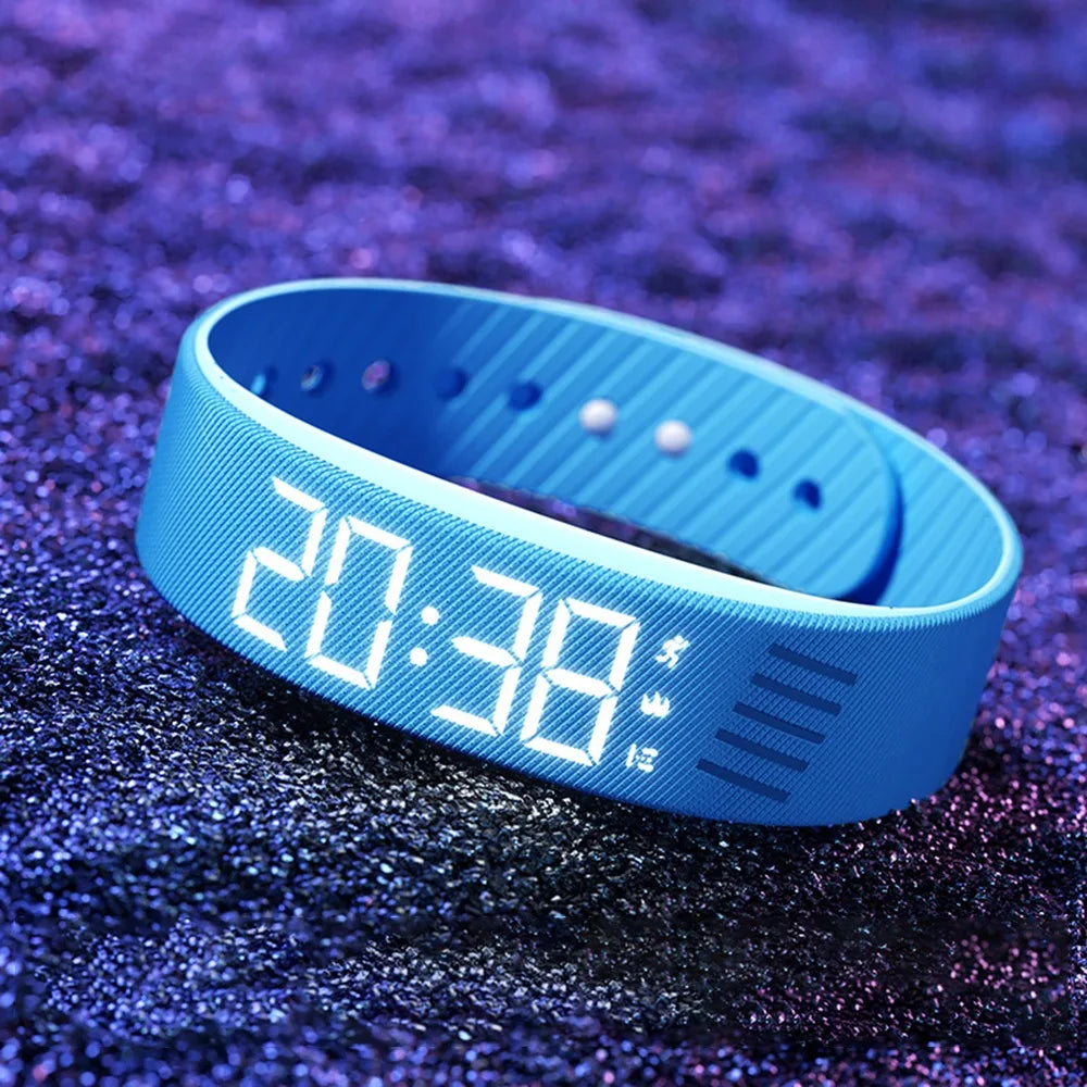 Reloj Deportivo Minimalista – Podómetro y Alarma con Vibración (Resistente al Agua)