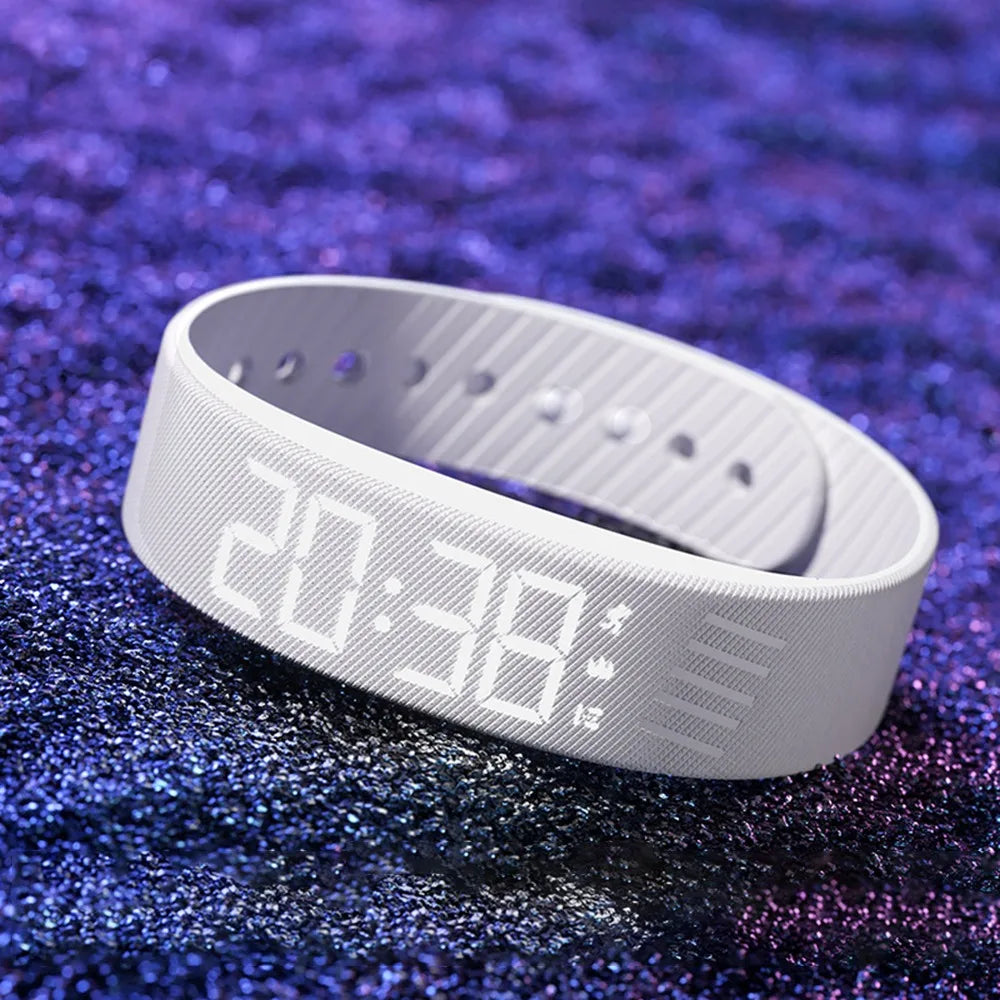 Reloj Deportivo Minimalista – Podómetro y Alarma con Vibración (Resistente al Agua)