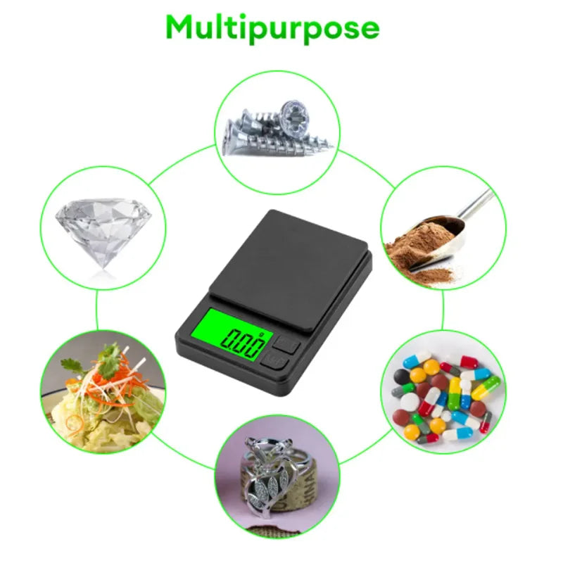 Báscula Digital de Alta Precisión (0.1g - 1000g) – Compacta y Portátil