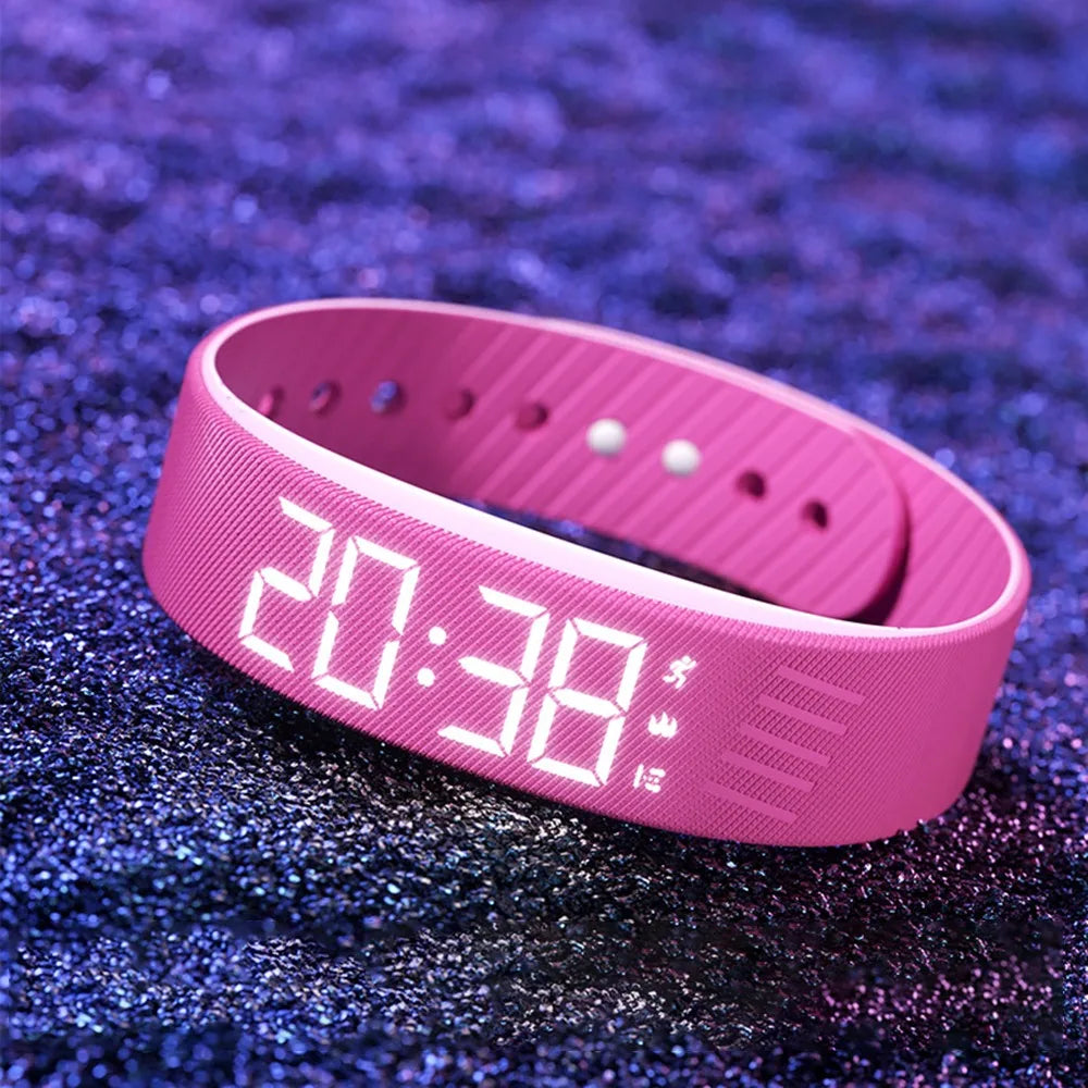 Reloj Deportivo Minimalista – Podómetro y Alarma con Vibración (Resistente al Agua)
