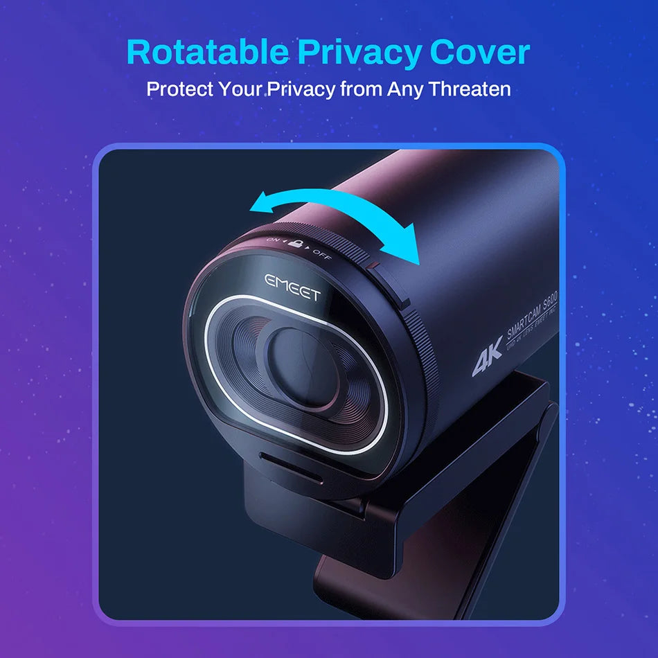 Webcam 4K Ultra HD EMEET S600 – Streaming Profesional a 60FPS y Enfoque Automático