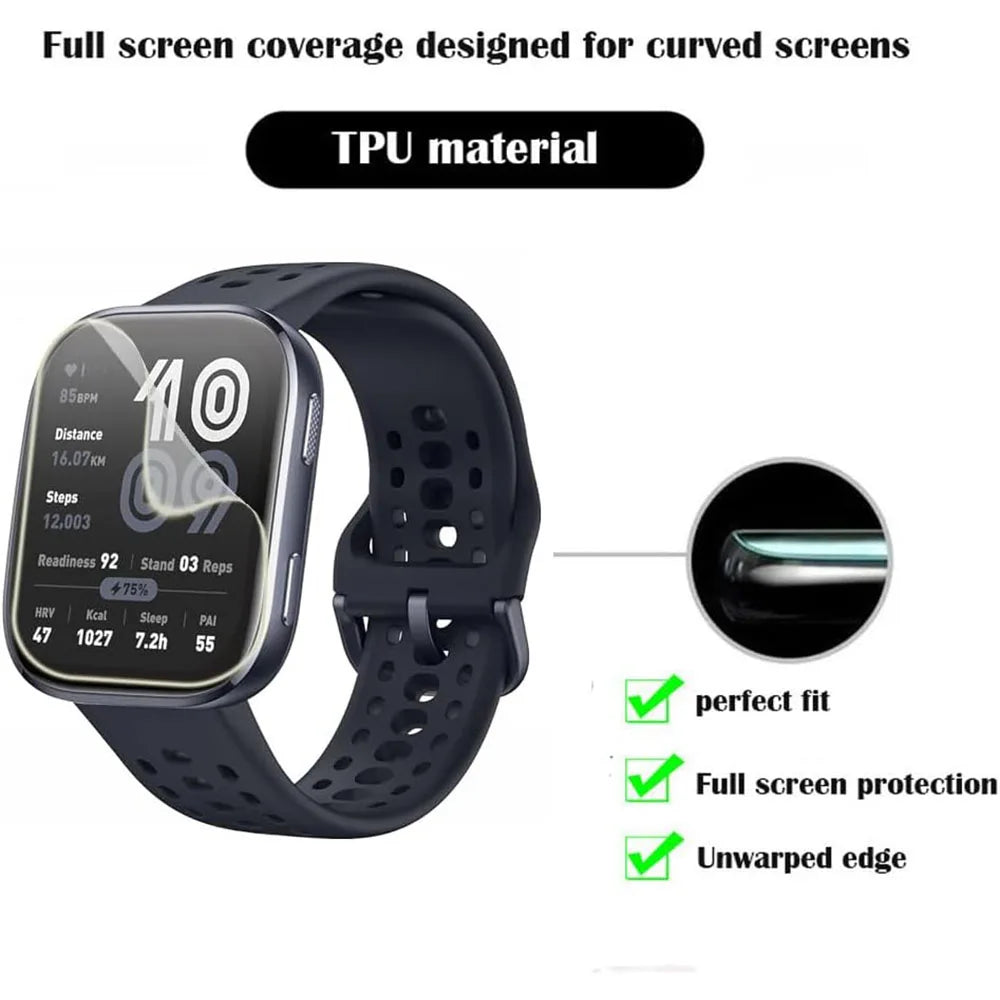 3 protectores de pantalla de película HD transparente para relojes inteligentes
