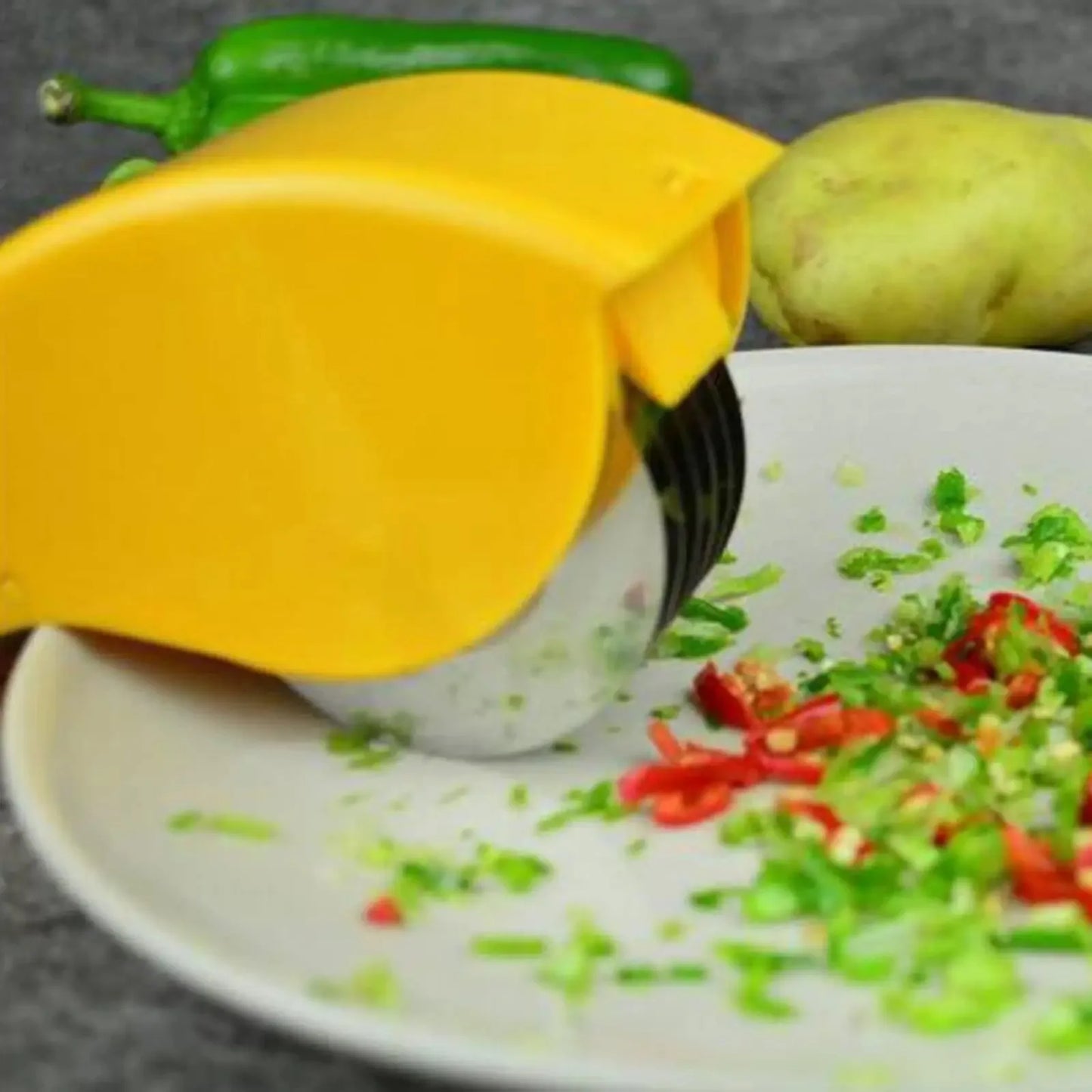 Picador de Verduras de Rodillo – 6 Cuchillas de Acero Inoxidable para Hierbas y Vegetales