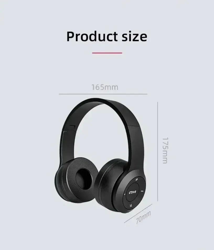 Audífonos Inalámbricos P47 – Bluetooth 5.0 con Radio FM y Ranura SD