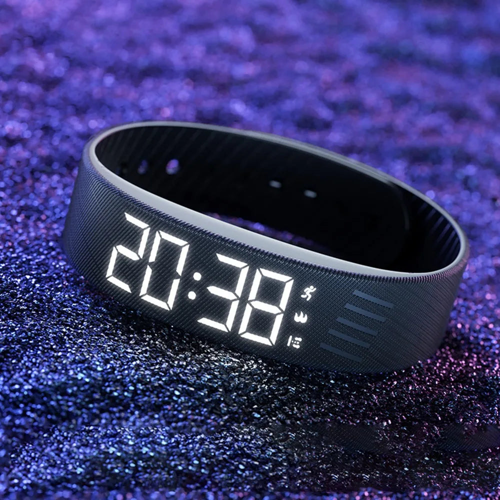 Reloj Deportivo Minimalista – Podómetro y Alarma con Vibración (Resistente al Agua)