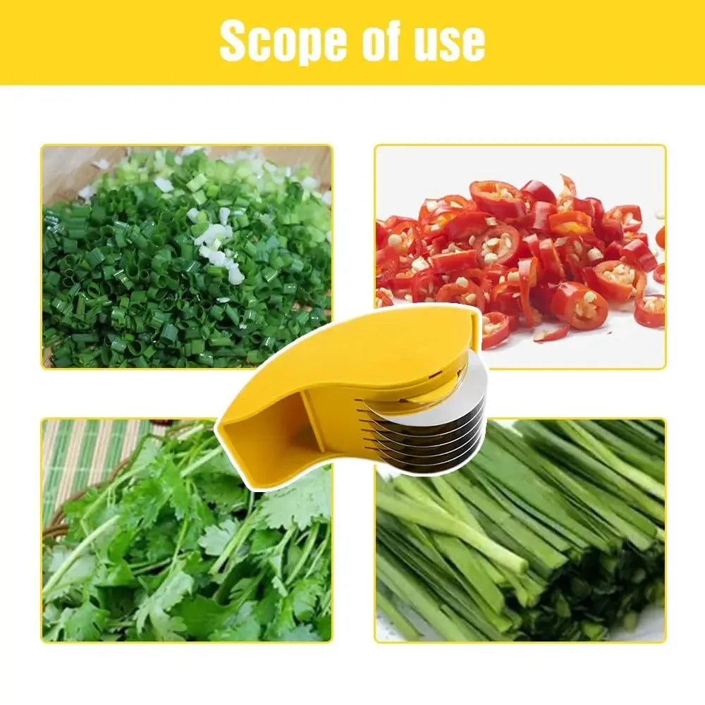 Picador de Verduras de Rodillo – 6 Cuchillas de Acero Inoxidable para Hierbas y Vegetales