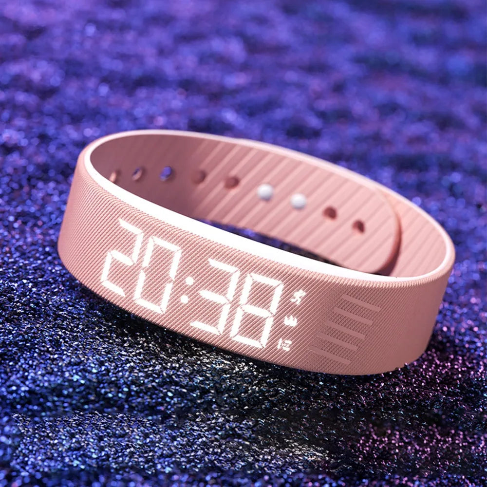 Reloj Deportivo Minimalista – Podómetro y Alarma con Vibración (Resistente al Agua)