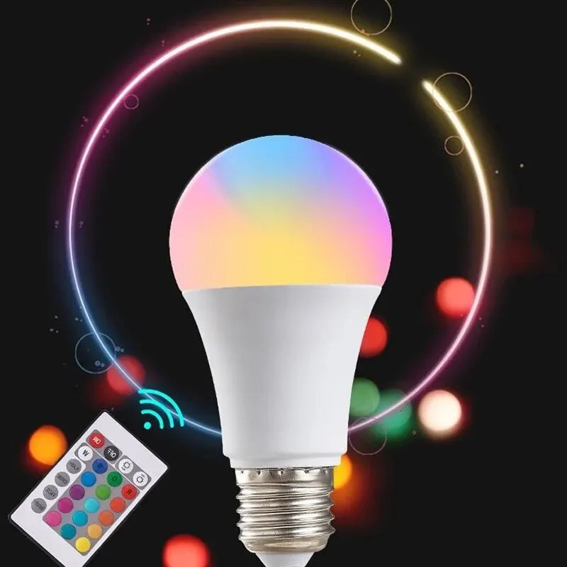 Bombilla LED RGB multicolor de 16 colores