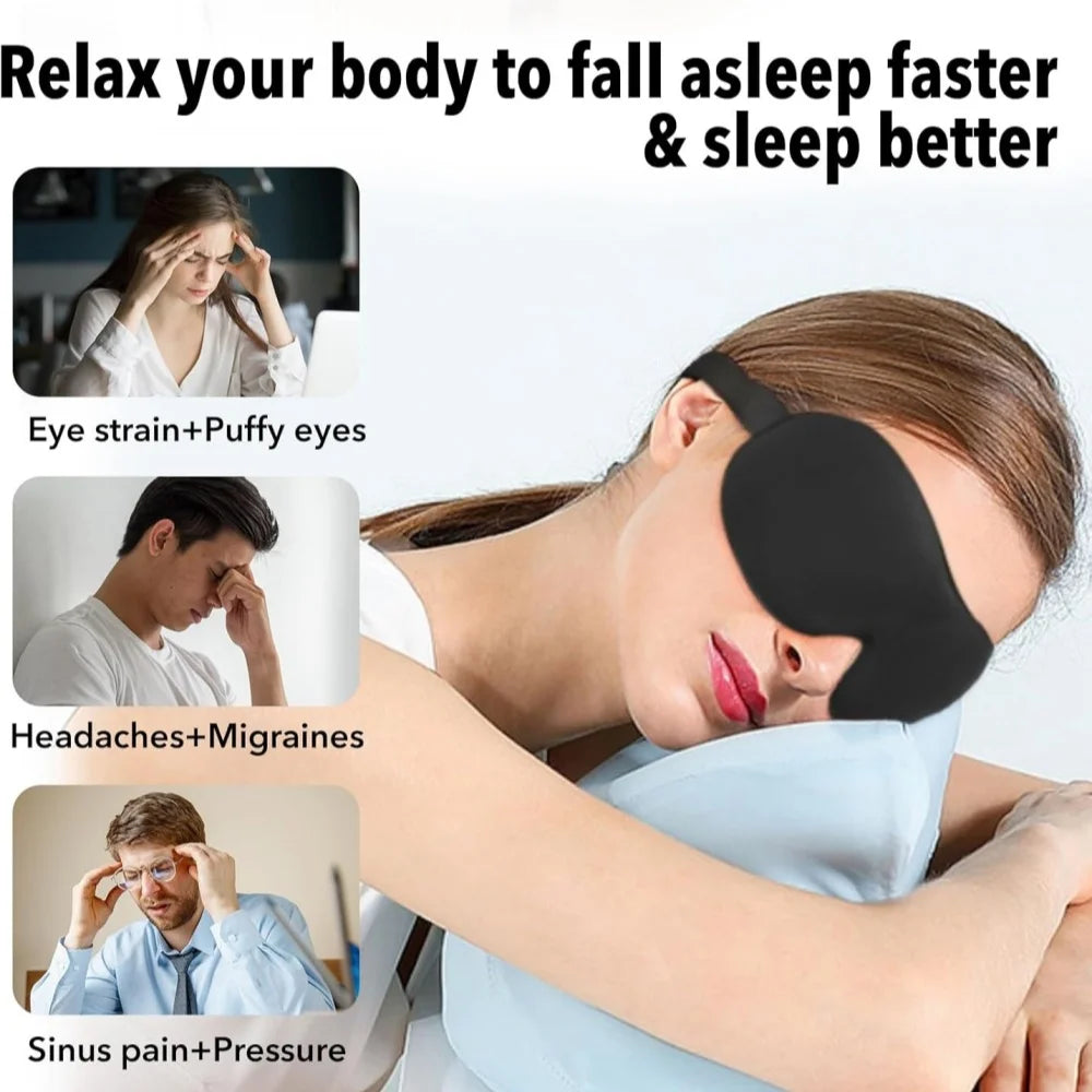 Antifaz para Dormir 3D de Memory Foam – Bloqueo Total de Luz y Confort Premium