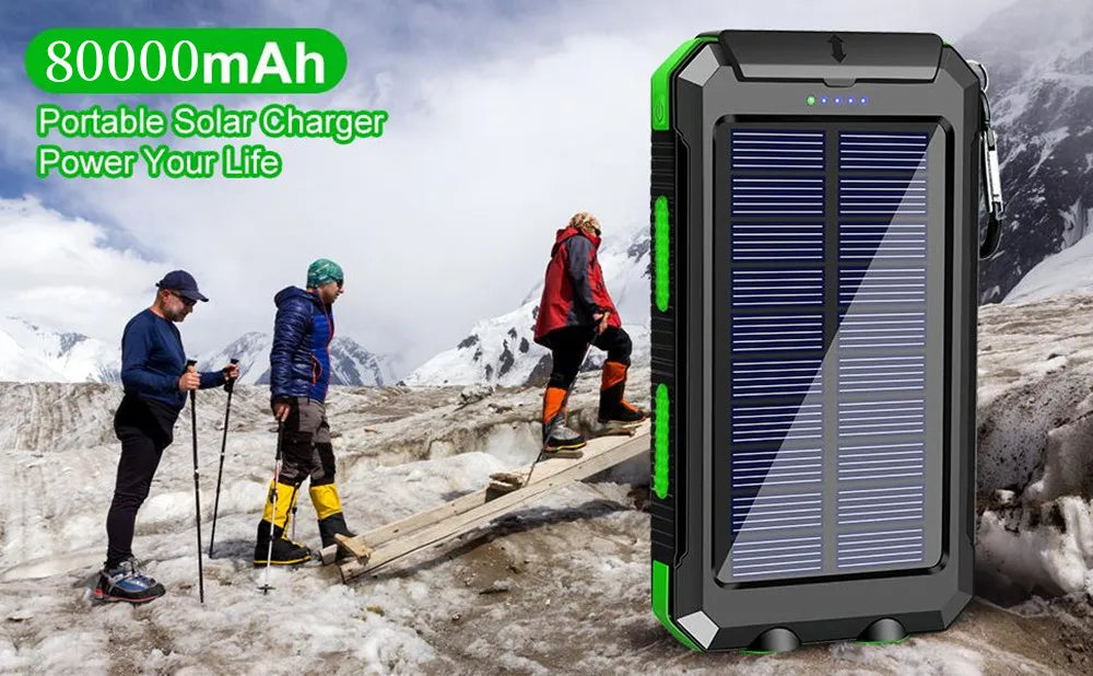 Cargador Solar 80,000 mAh - Energía Infinita Todo Terreno
