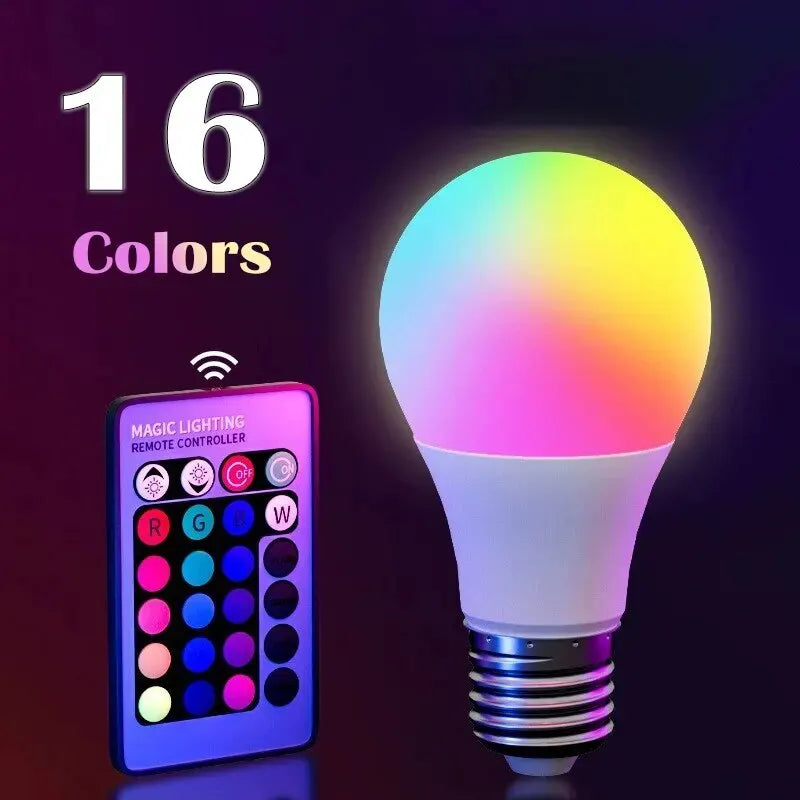 Bombilla LED RGB multicolor de 16 colores