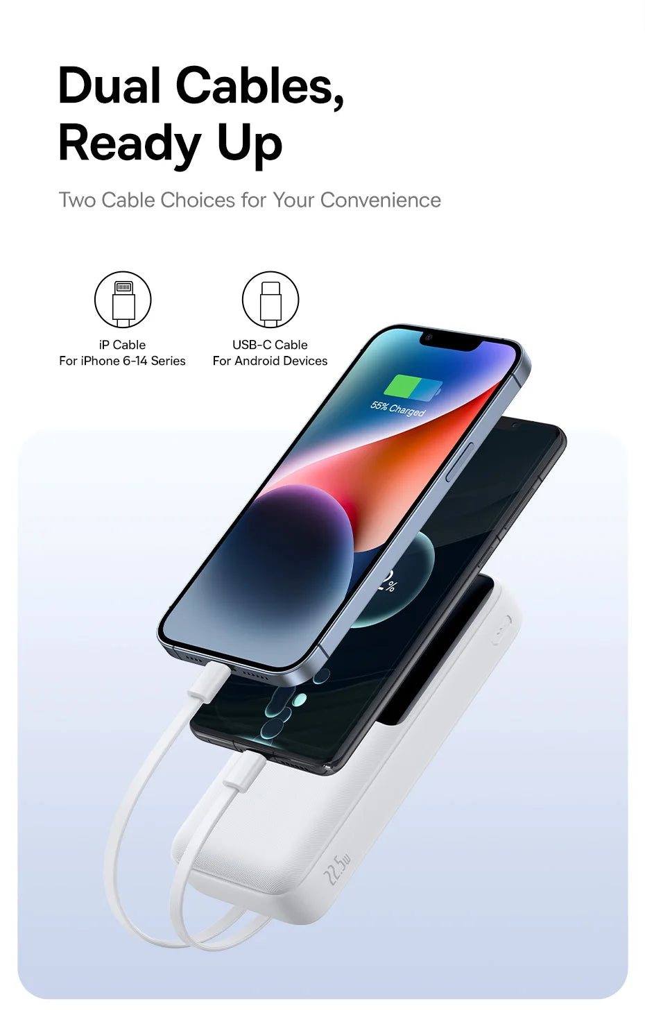 Batería Externa 20,000 mAh Carga Rápida