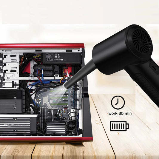 Soplador de Aire Comprimido Eléctrico – Limpiador Recargable para PC, Teclado y Auto