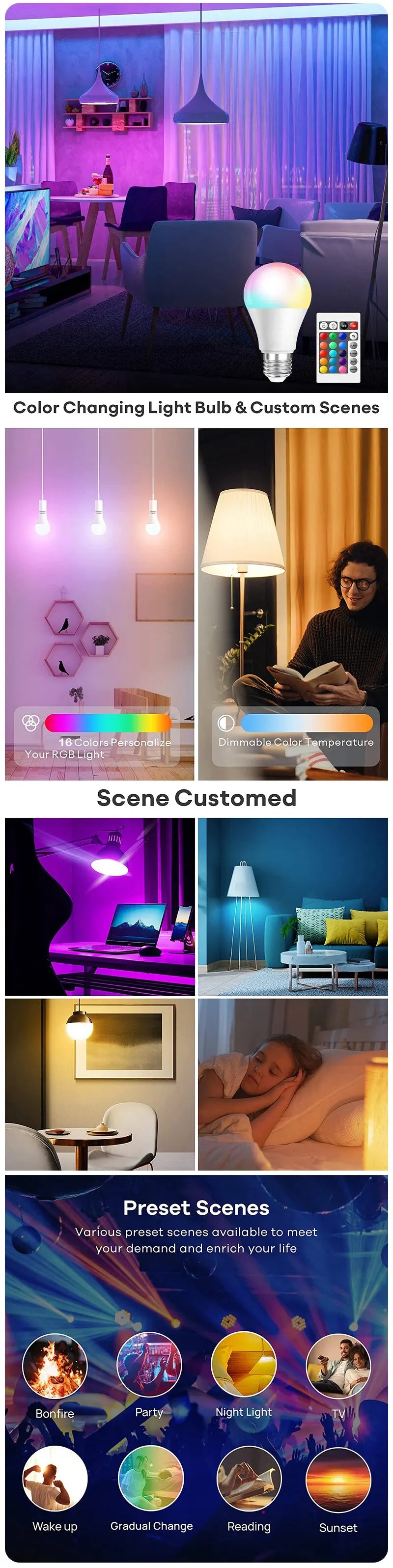 Foco Inteligente RGB - Control por App y Voz