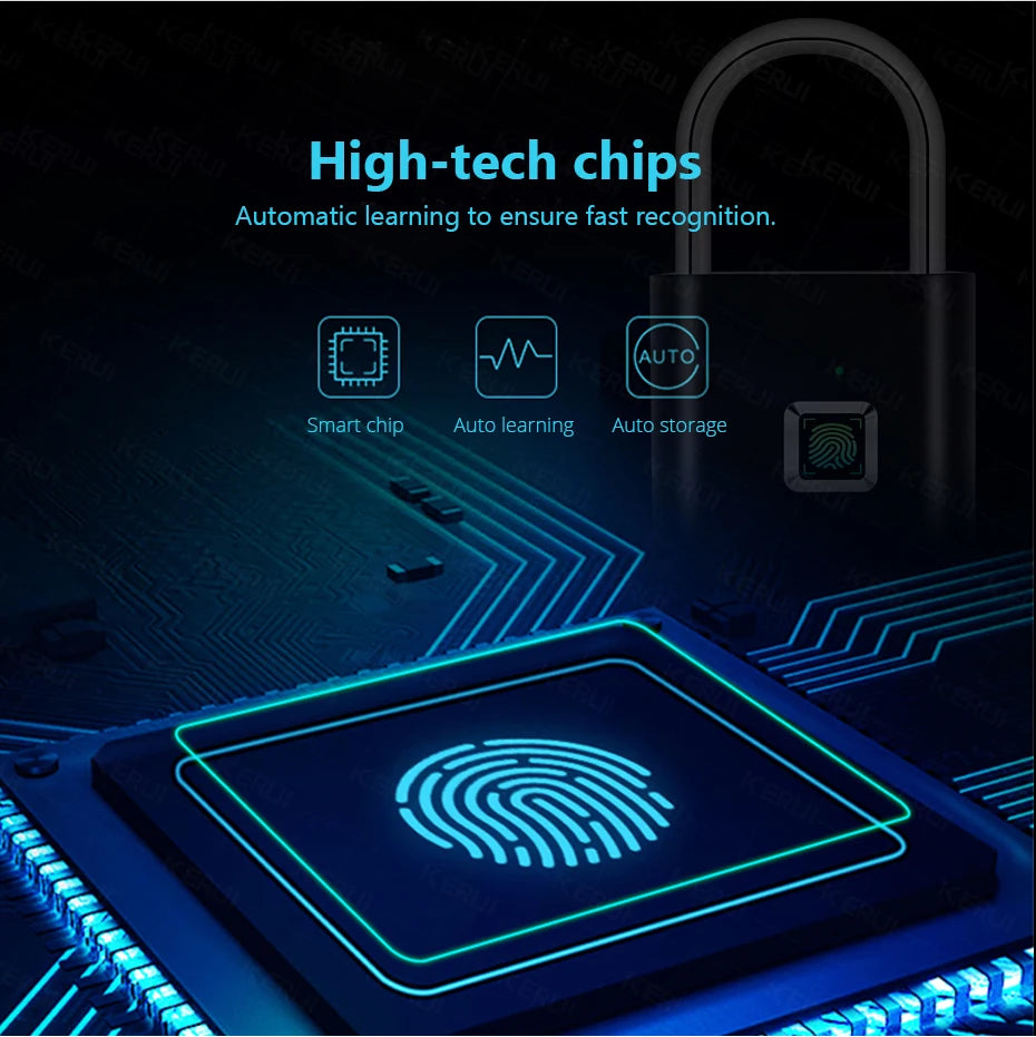 Candado Inteligente de Huella Digital – Seguridad Biométrica Sin Llaves y Recargable